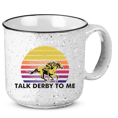 Talk Derby To Me Horse Racing Jockeys Sunset Race 15oz Campfire Ceramic Mug