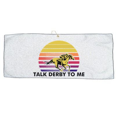 Talk Derby To Me Horse Racing Jockeys Sunset Race Large Microfiber Waffle Golf Towel