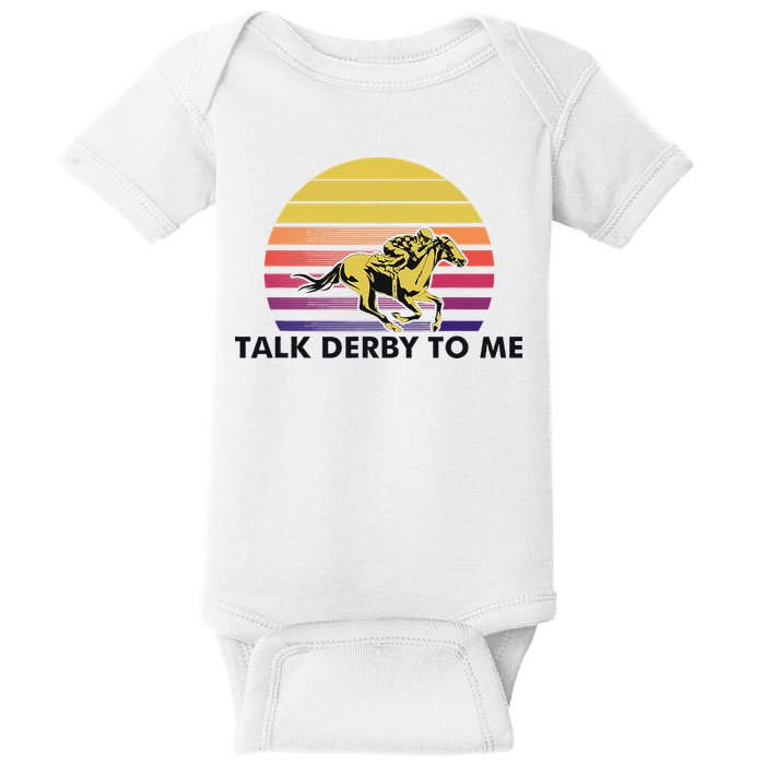 Talk Derby To Me Horse Racing Jockeys Sunset Race Baby Bodysuit