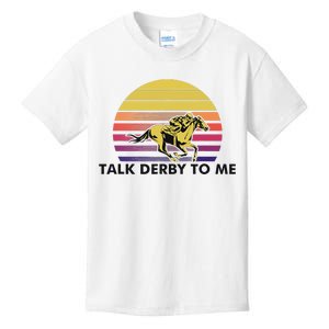 Talk Derby To Me Horse Racing Jockeys Sunset Race Kids T-Shirt