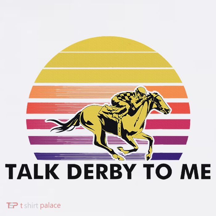 Talk Derby To Me Horse Racing Jockeys Sunset Race Kids T-Shirt