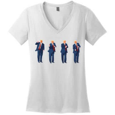 Trump Dance Women's V-Neck T-Shirt