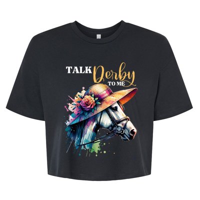 Talk Derby To Me Funny Racing Horse Bella+Canvas Jersey Crop Tee