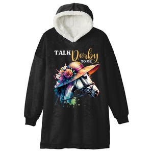 Talk Derby To Me Funny Racing Horse Hooded Wearable Blanket