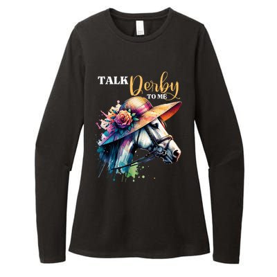 Talk Derby To Me Funny Racing Horse Womens CVC Long Sleeve Shirt