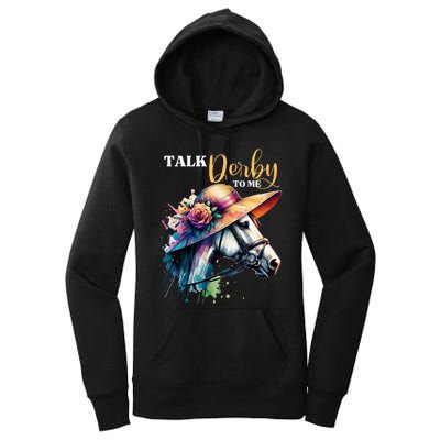 Talk Derby To Me Funny Racing Horse Women's Pullover Hoodie