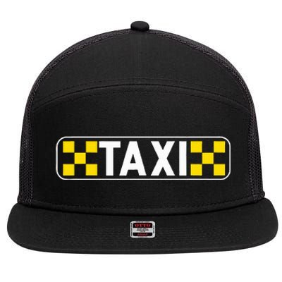 Taxi Driver Taxi Passengers 7 Panel Mesh Trucker Snapback Hat