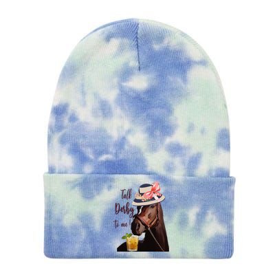 Talk Derby To Me Mint Juleps Derby Horse Racing Tie Dye 12in Knit Beanie