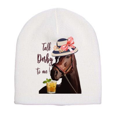 Talk Derby To Me Mint Juleps Derby Horse Racing Short Acrylic Beanie