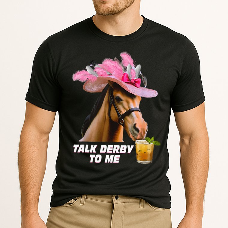 Talk Derby To Me Horse Racing Funny Derby Day Horse Lover Cooling Performance Crew T-Shirt