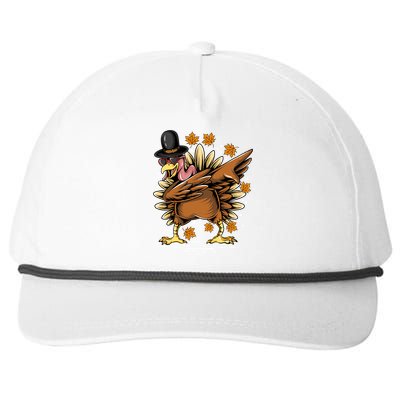 Thanksgiving Dabbing Turkey Meaningful Gift Snapback Five-Panel Rope Hat