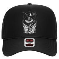 The Death Tarot Tapestry Cat La Mort Death Tarot Card Spooky High Crown Mesh Back Trucker Hat