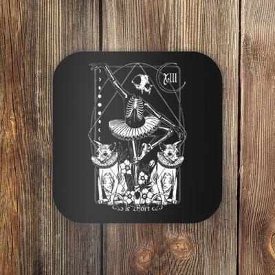 The Death Tarot Tapestry Cat La Mort Death Tarot Card Spooky Coaster