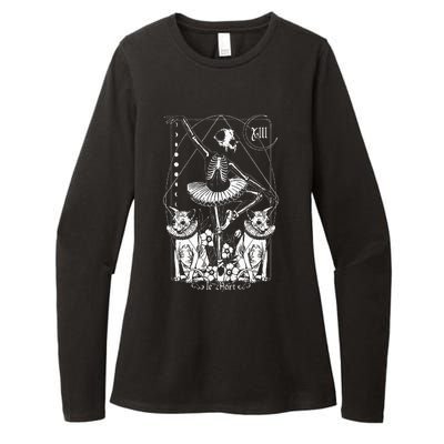 The Death Tarot Tapestry Cat La Mort Death Tarot Card Spooky Womens CVC Long Sleeve Shirt