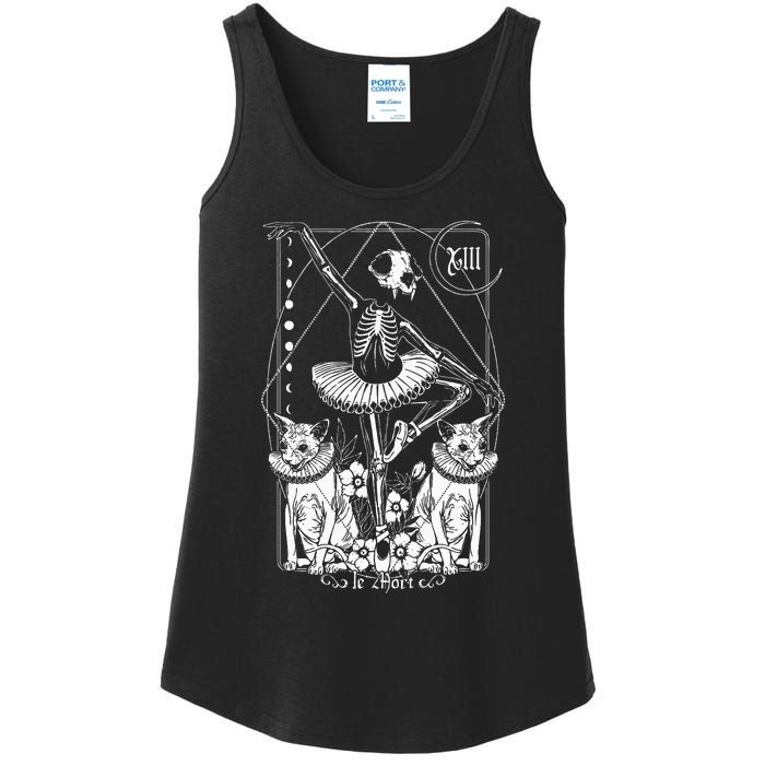 The Death Tarot Tapestry Cat La Mort Death Tarot Card Spooky Ladies Essential Tank