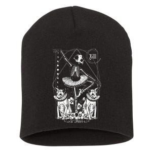 The Death Tarot Tapestry Cat La Mort Death Tarot Card Spooky Short Acrylic Beanie