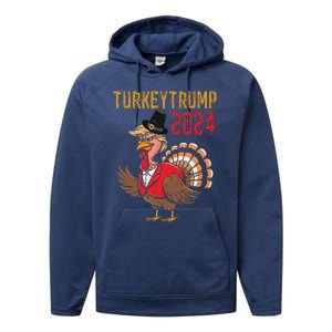 Thanksgiving Day Trump Turkey Funny 2024 Gift Performance Fleece Hoodie