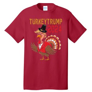 Thanksgiving Day Trump Turkey Funny 2024 Gift Tall T-Shirt