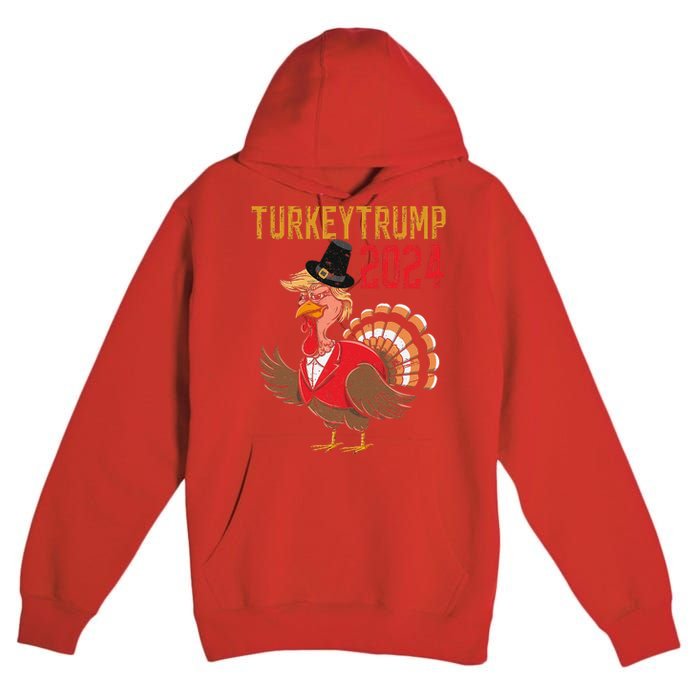 Thanksgiving Day Trump Turkey Funny 2024 Gift Premium Pullover Hoodie