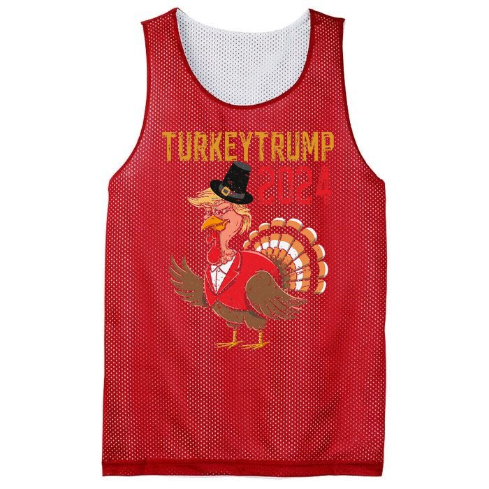 Thanksgiving Day Trump Turkey Funny 2024 Gift Mesh Reversible Basketball Jersey Tank