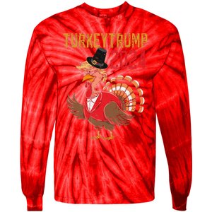 Thanksgiving Day Trump Turkey Funny 2024 Gift Tie-Dye Long Sleeve Shirt