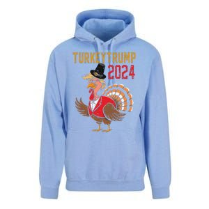 Thanksgiving Day Trump Turkey Funny 2024 Gift Unisex Surf Hoodie