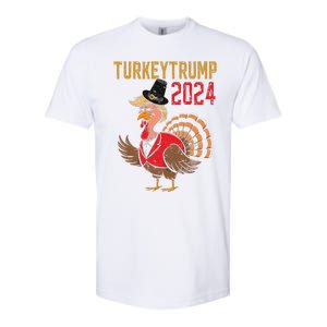 Thanksgiving Day Trump Turkey Funny 2024 Gift Softstyle CVC T-Shirt