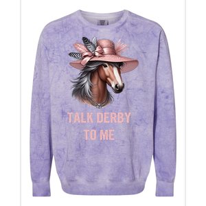 Talk Derby To Me Funny Horse Derby Day Colorblast Crewneck Sweatshirt