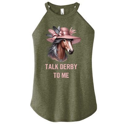 Talk Derby To Me Funny Horse Derby Day Women’s Perfect Tri Rocker Tank