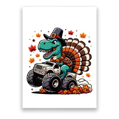 Thanksgiving Dinosaur T Rex Fall Truck Poster