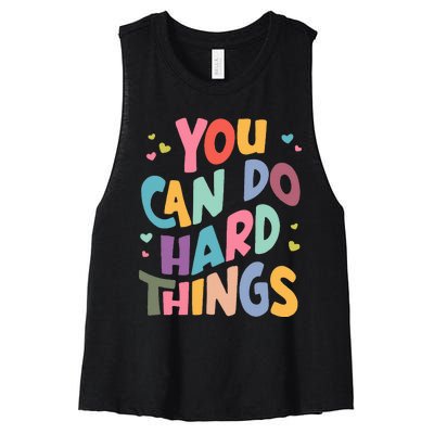 Test Day Teacher You Can Do Hard Things Women's Racerback Cropped Tank