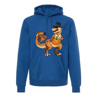 Thanksgiving Day TRex Dinosaur Gobble Dabbing Turkey Lover Gift Premium Hoodie