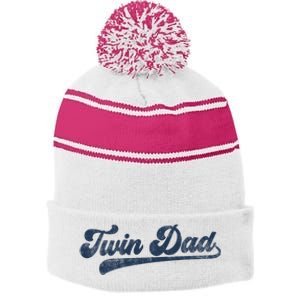 Twin Dad Stripe Pom Pom Beanie