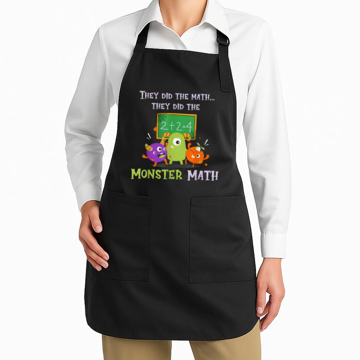 They Did The Math They Did The Monster Math Funny Full-Length Apron With Pockets