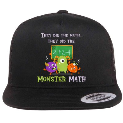 They Did The Math They Did The Monster Math Funny Flat Bill Trucker Hat