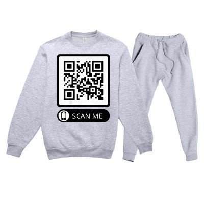 Trump Dance Troll Qr Funny President Trump Dance Code Back Premium Crewneck Sweatsuit Set