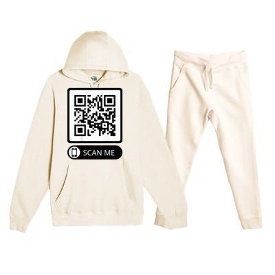 Trump Dance Troll Qr Funny President Trump Dance Code Back Premium Hooded Sweatsuit Set