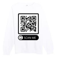 Trump Dance Troll Qr Funny President Trump Dance Code Back Premium Crewneck Sweatshirt