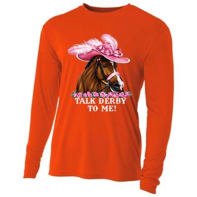 Talk Derby To Me Funny Horse Racing Lover On Derby Day Cooling Performance Long Sleeve Crew