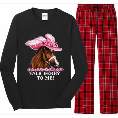 Talk Derby To Me Funny Horse Racing Lover On Derby Day Long Sleeve Pajama Set