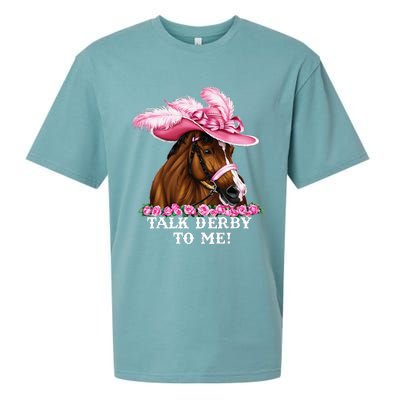 Talk Derby To Me Funny Horse Racing Lover On Derby Day Sueded Cloud Jersey T-Shirt