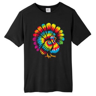 Tie Dye Turkey Thanksgiving Tall Fusion ChromaSoft Performance T-Shirt