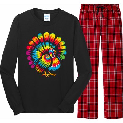 Tie Dye Turkey Thanksgiving Long Sleeve Pajama Set