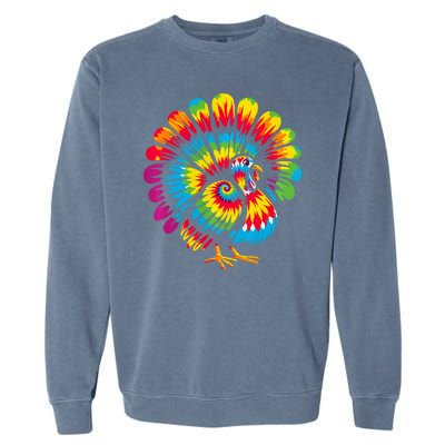 Tie Dye Turkey Thanksgiving Garment-Dyed Sweatshirt