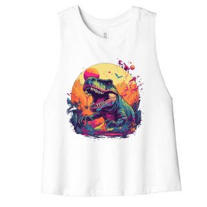 Trex Dinosaur Women's Racerback Cropped Tank