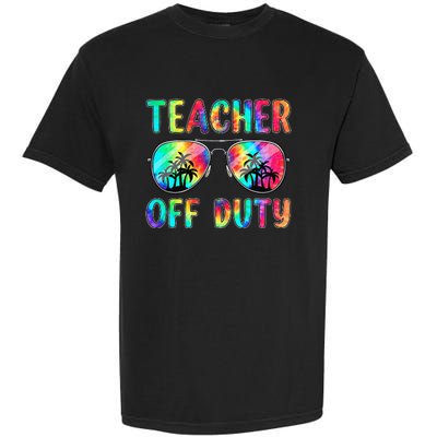 Tie Dye Teacher Off Duty Last Day Of School Teacher Summer Garment-Dyed Heavyweight T-Shirt