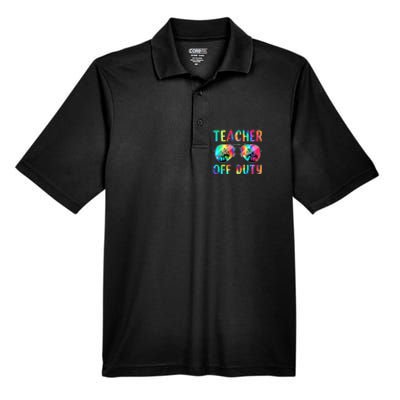 Tie Dye Teacher Off Duty Last Day Of School Teacher Summer Men's Origin Performance Pique Polo