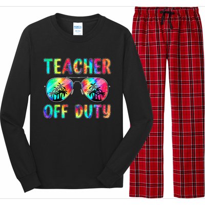 Tie Dye Teacher Off Duty Last Day Of School Teacher Summer Long Sleeve Pajama Set