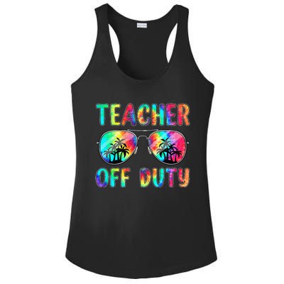 Tie Dye Teacher Off Duty Last Day Of School Teacher Summer Ladies PosiCharge Competitor Racerback Tank