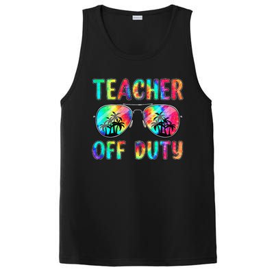 Tie Dye Teacher Off Duty Last Day Of School Teacher Summer PosiCharge Competitor Tank